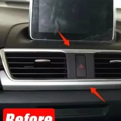 /Carbon /Fiber /Texture Middle Air Outlet Vent Cover Frame Trim For Mazda 3 Axela 2014 2015 2016 2017 2018 2019 Center Console D