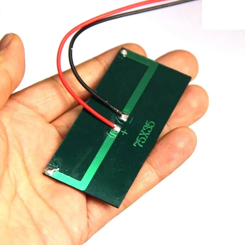 5.5V Mini Solar Cell with Cable 0.33W Solar Panel DIY Solar Toys Small Solar Power Projects 75*35MM 20PCS Free Shipping