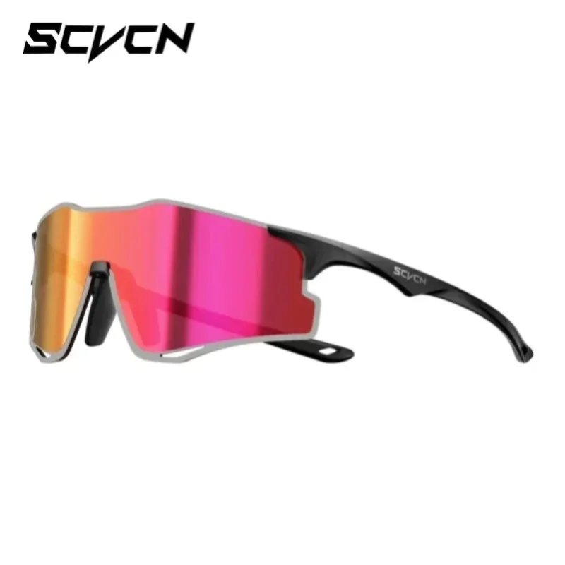SCVCN Neue photochrome Pickleball-Sonnenbrille UV400 HD Stilvolle ultraleichte stoßfeste Brille Outdoor-Sportbrille für Männer und Frauen Winddichte Lauf- und Fahrradbrille