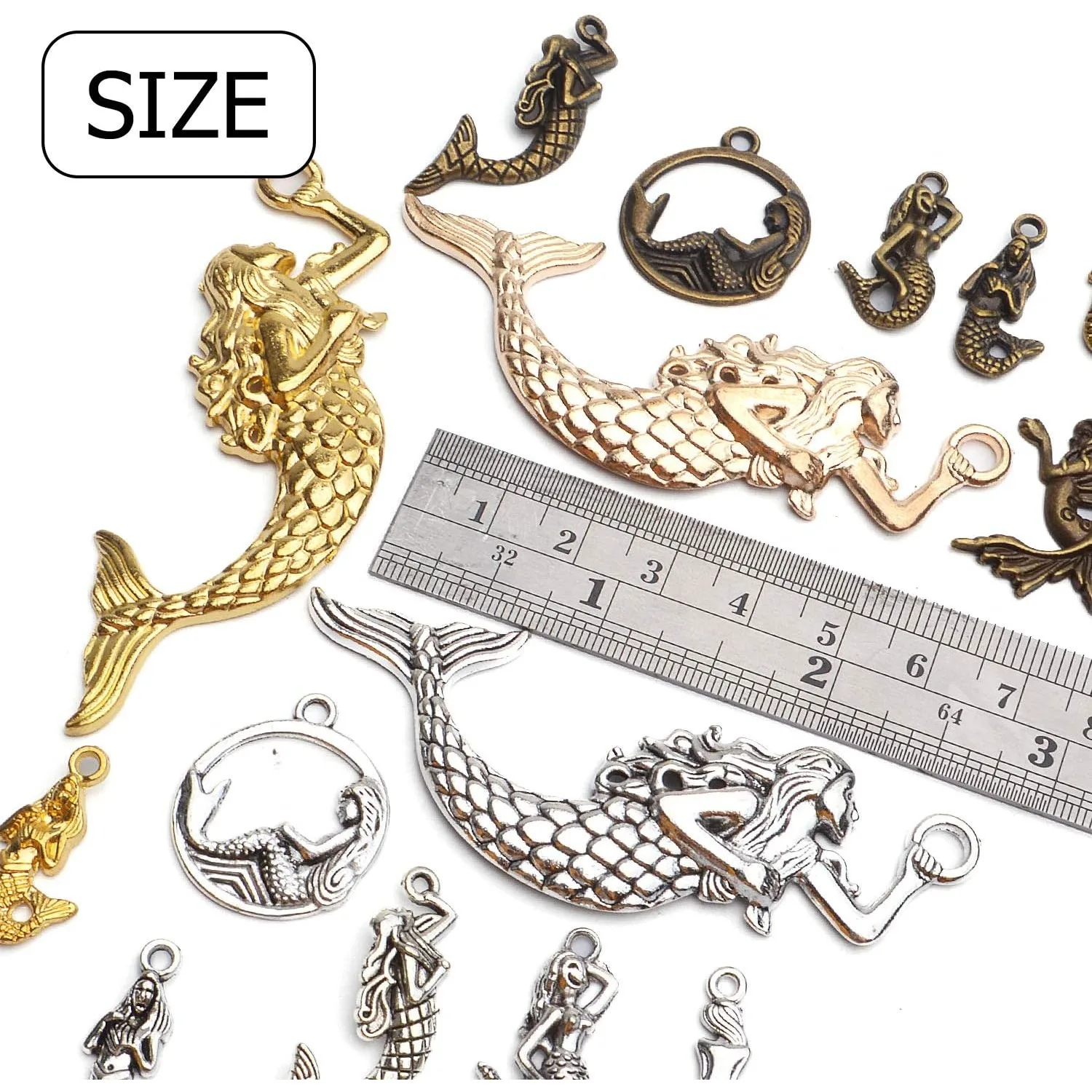 100 جرام مختلط حورية البحر سحر سبيكة سحر قلادة التبتية ل سوار ذاتي الصنع قلادة صنع المجوهرات النتائج لوازم الحرفية