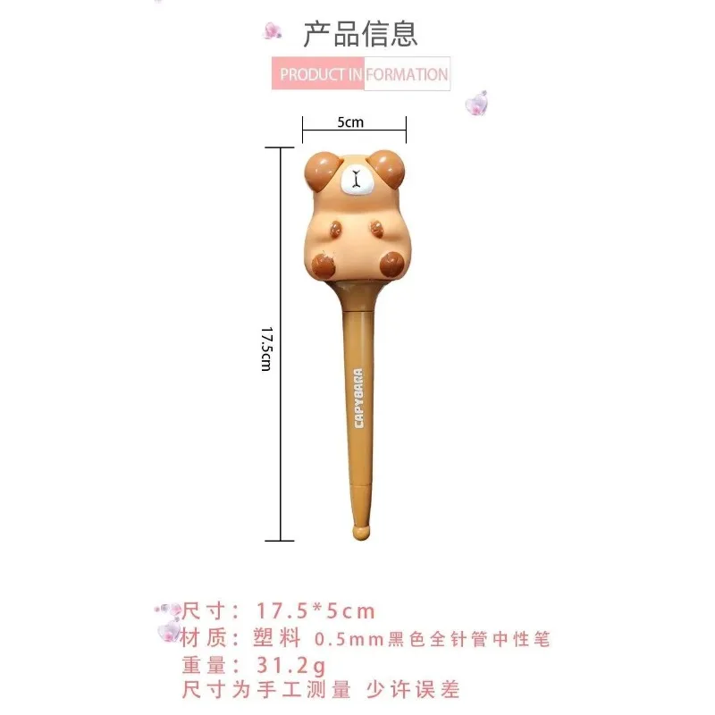 1 Buah Pena Gel Tinta Hitam Sensorik Remas Mata Pop Capybara Mainan Muncul Mata Rumput Mainan Fidget Sensorik Mainan Memantul Bola Mata