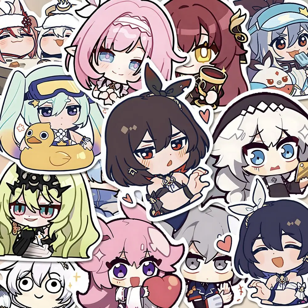 48pcs Anime Honkai Impact 3 Kiana Elysia DIY Decoration Waterproof Cup Sticker Cell Phone Tablet  Stickers