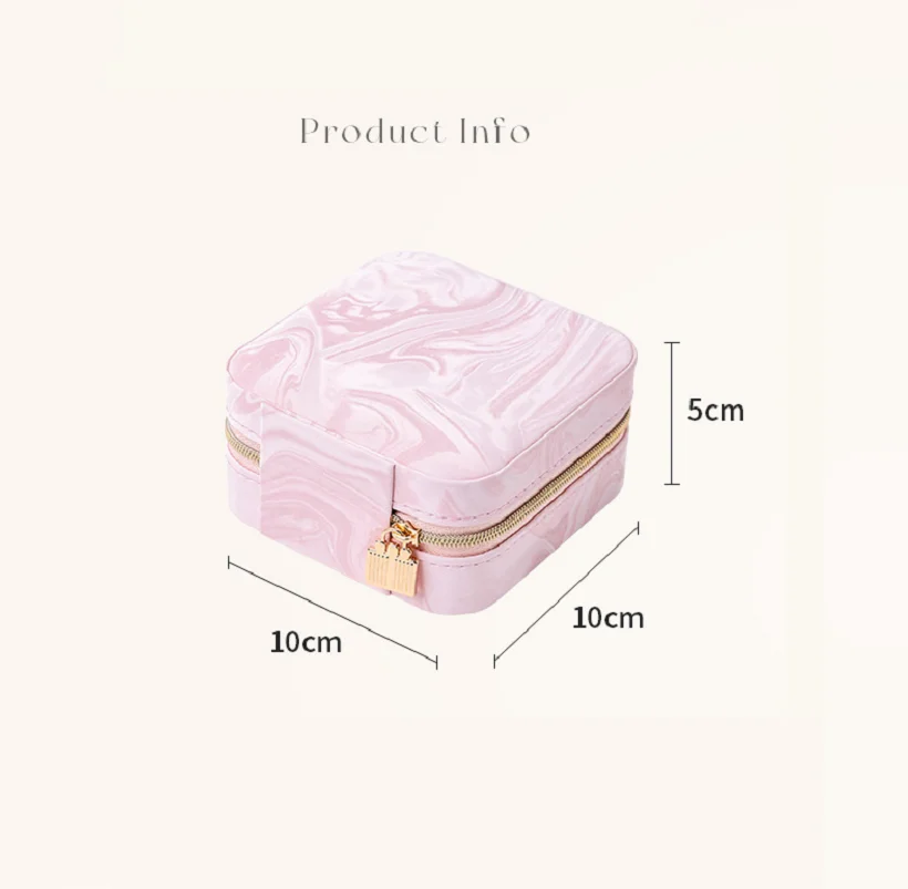 صندوق مجوهرات صغير متعدد الوظائف منظم مجوهرات السفر من جلد البولي يوريثان لتخزين المجوهرات فواصل قابلة للفصل للمنزل والقلادة