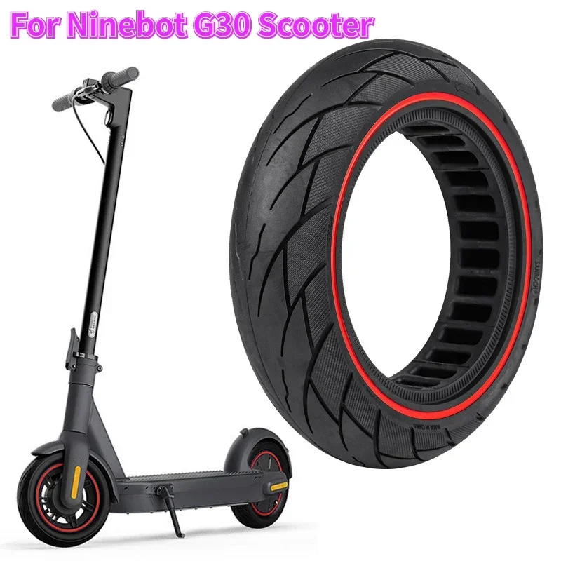 

10in 10x2.5 Solid Tire Rubber Tyre for Ninebot Max G30 Electric Kick Scooter Tubeless Tires Replacement Anti Explosion Tire