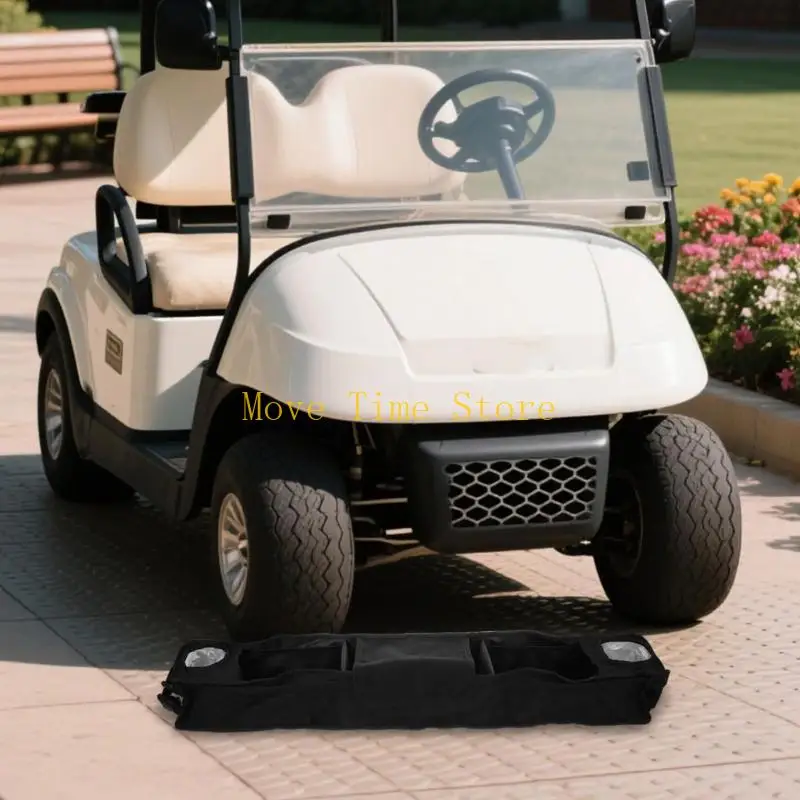 92ME Golf Cart Front Storage Rack Folding Universals Golf Cart Storage Basket with 2 Insulated Cup Holders