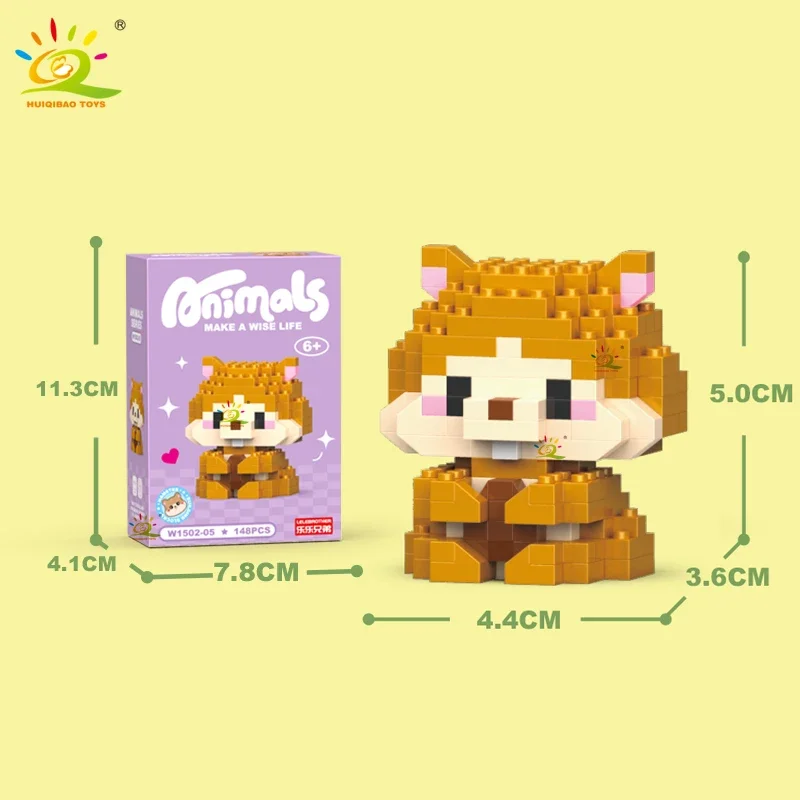 มินิน่ารัก Anima Micro Building Blocks 3D เพชร LION อิฐ DIY City Construction ของเล่นเด็กของขวัญเด็ก