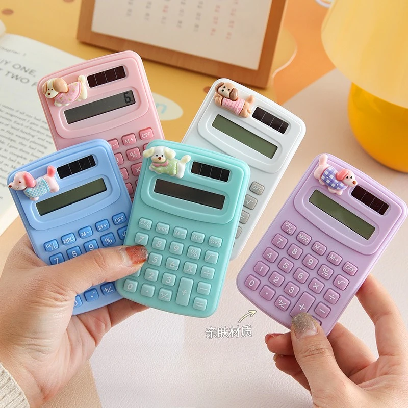 Cartoon Cute Puppy Calculator Fashion Mini Small Calculator Portable Office School Students Mathematical calculation