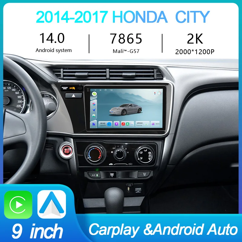 

MeiHua For Honda City 2014-2018 2K QLED Android 14 Car Radio Multimedia Video Player GPS AI Voice CarPlay Head Unit 4G Stereo