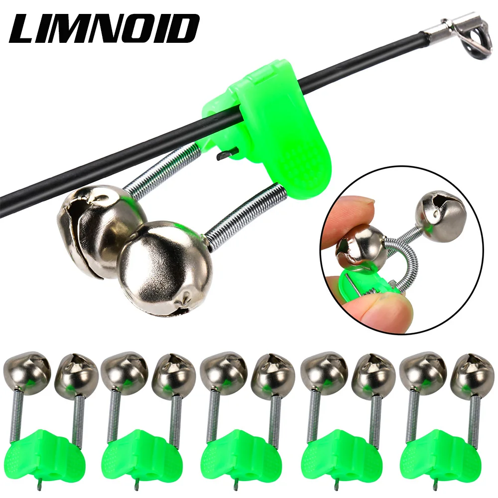 

Сигнализатор поклевки Limnoid, 10 шт., с двойным колокольчиком, высокочувствительный, устойчивый к ржавчине, для морской и пресноводной рыбалки