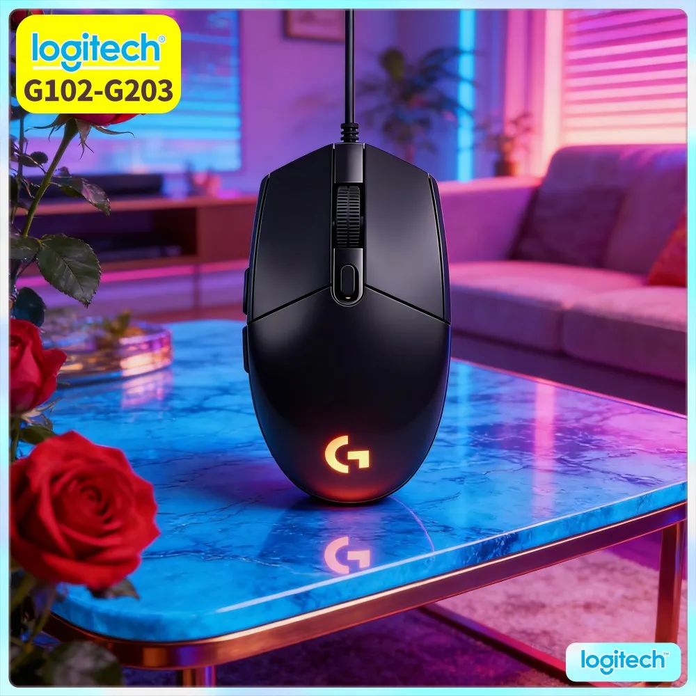 Logitech G102 Prodigy Gaming Mouse, 8000 DPI Adjustable, 20M Click Durability, Custom RGB, 6 Keys, Ideal For Competitive FPS