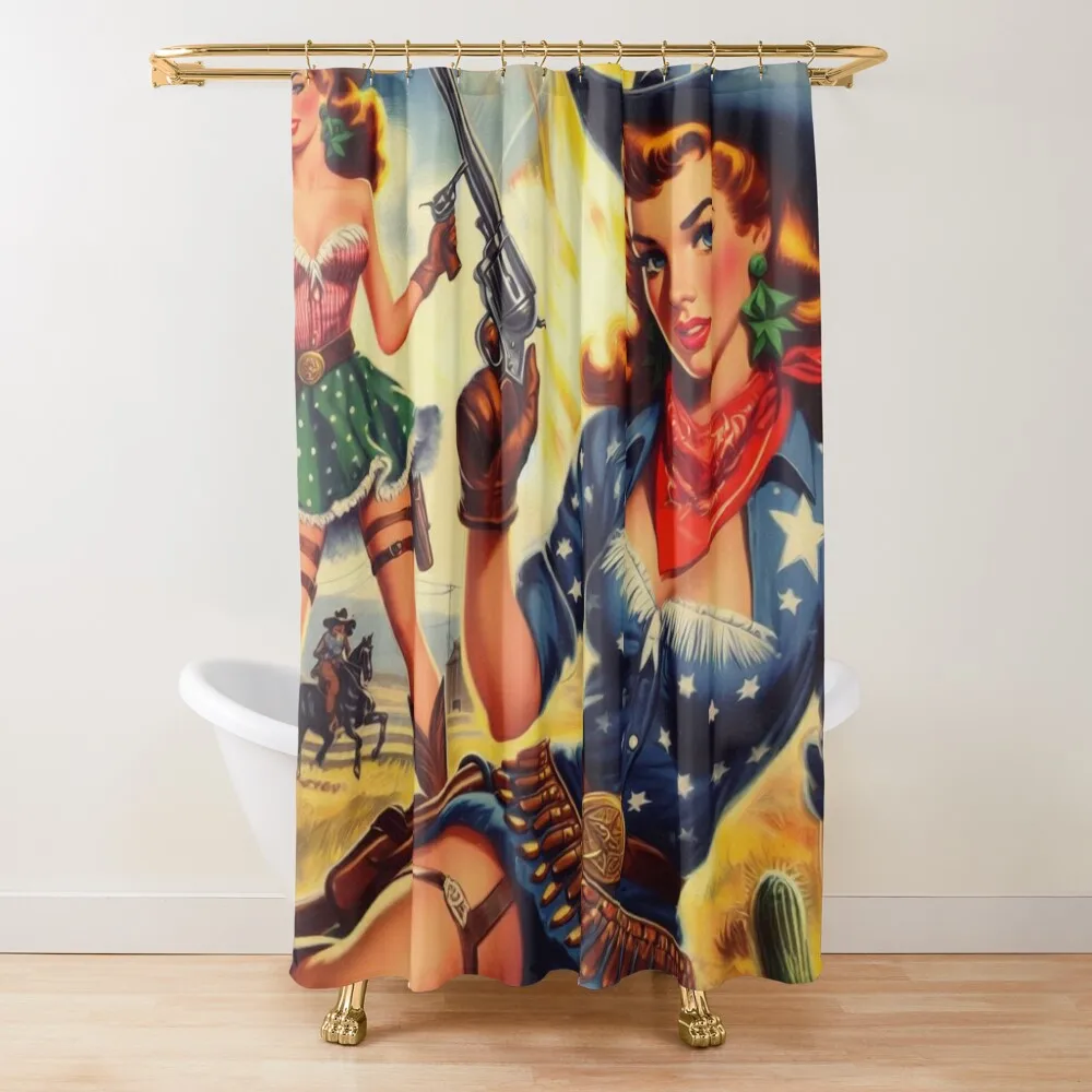 

Vintage Western Girls Shower Curtain Accessories For Shower And Services Window Waterproof Shower Curtain