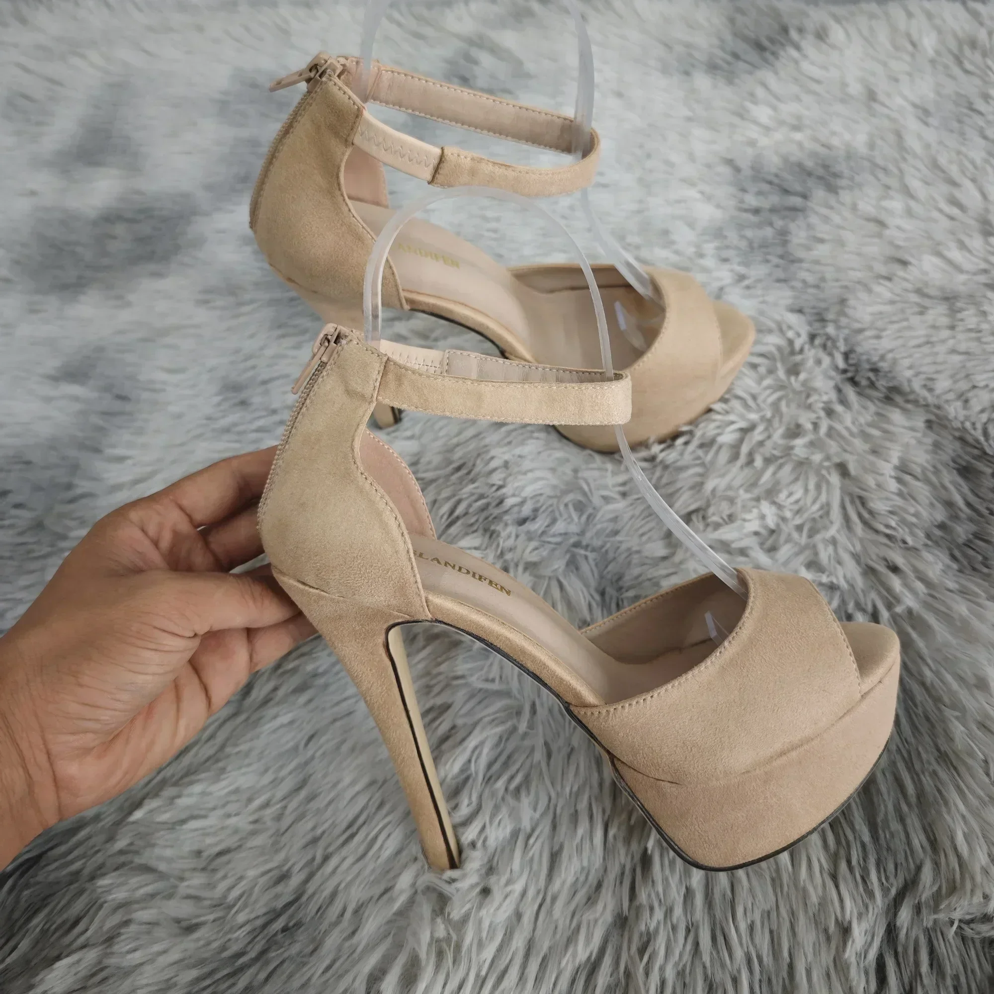 Frauen Sandalen Sommer Sexy Pumps Zipper Stripper Pole Dance Plattform High Heels Peep Toe Stiletto Party Kleid Hochzeit Schuhe