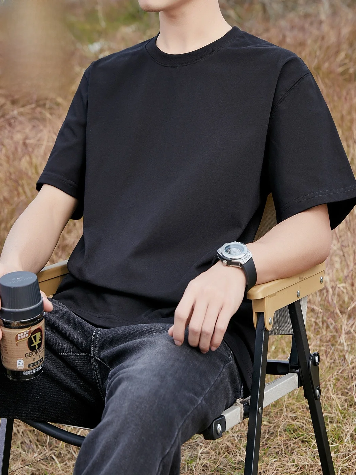 

Мужская летняя футболка из чистого хлопка с коротким рукавом, простой модный крой, облегающая, высококачественная, с круглым вырезом, базовая модель