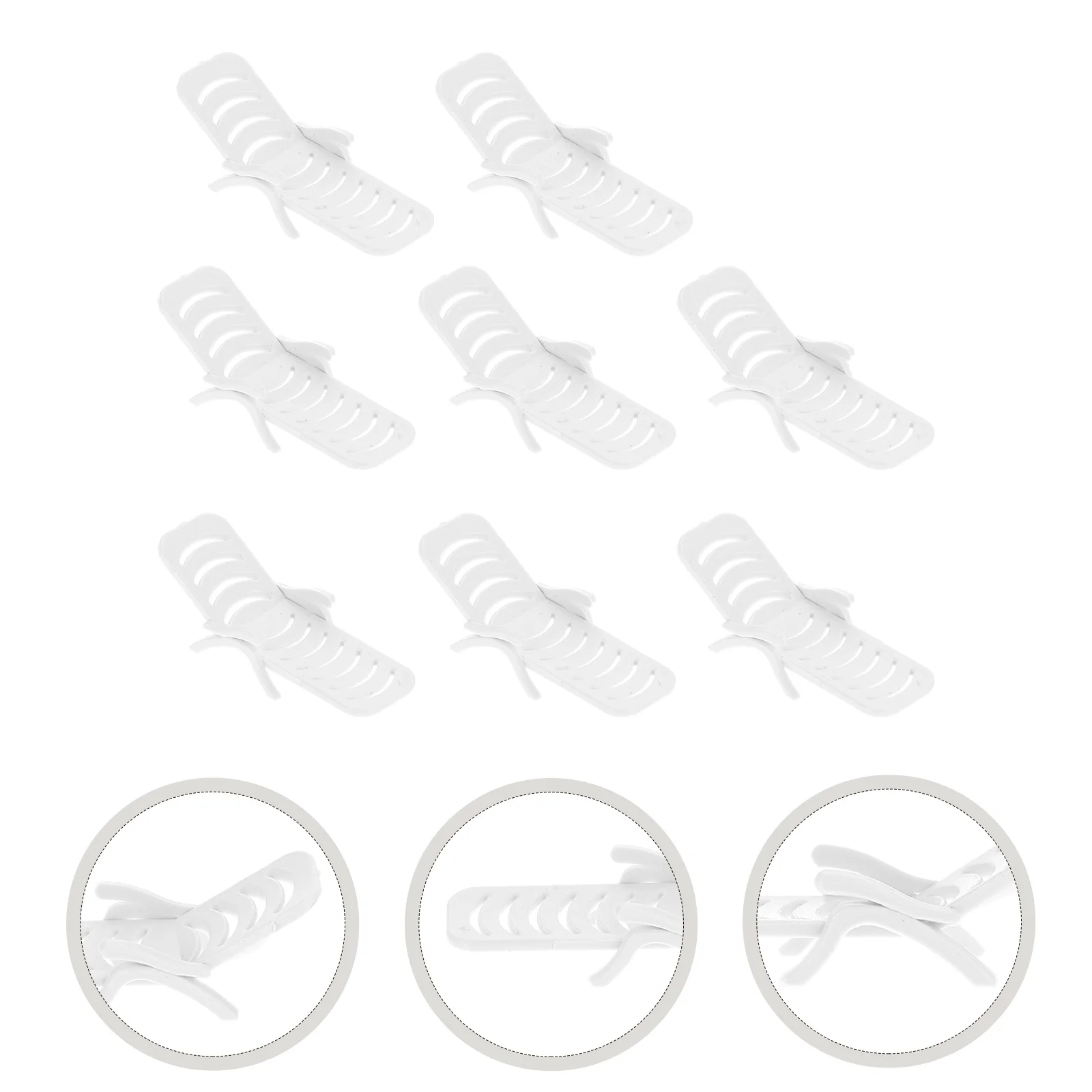 8 Pcs Dolly House Landscaping Decor Miniature Chair Beach Lounge Decorate Accessories