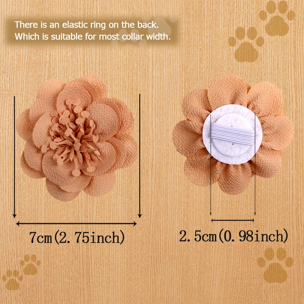 Fashion Solid Flower Bows Slidable Dog Collar Big Flower-Collar Dog Supplies Fashion Dog Bow Tie Pet Dog  Accessories