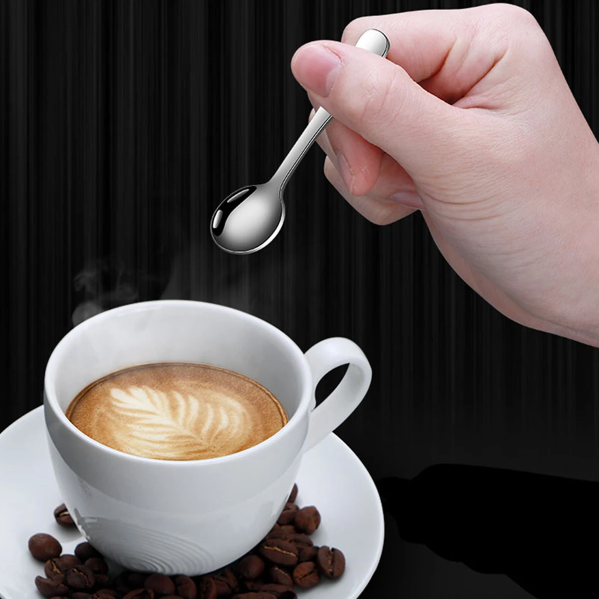 

5Pcs New Mini Stainless Steel Mini Spoon Rust Prevention Ice Cream Coffee Tea Spoons Salt Spoon Kitchen