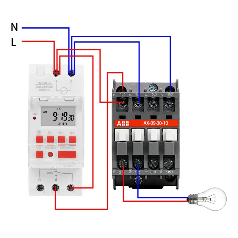 SINOTIMER TM919B 220V 30A Programmable Digital Timer Switch DIN Automatic Cycle Timing Controller for Lights,Fans