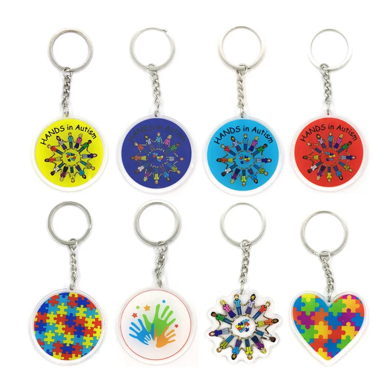 Autism Pattern Anime keychain Badge Holder ID Card Lanyards Mobile Phone Rope Key  Keychain Key Ring Decorations Gift