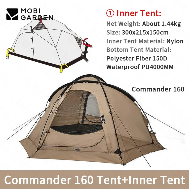 Mobi Garden Commander Camping Dome Tent 70D/230T Nylon Spherical