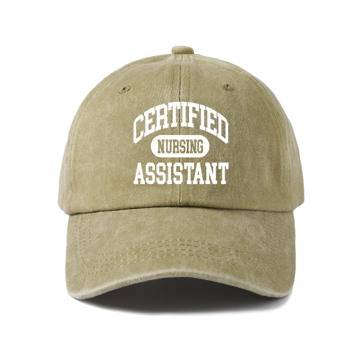 Certified Assistant Text Baseball Cap, Vintage Washed Adjustable Unisex Dad Hat, Everyday Gift
