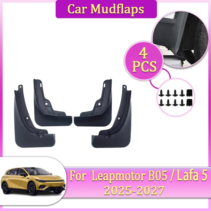 

Car Mudflaps Tool For Leapmotor B05 Lafa 5 Accessories 2025~2027 Mudguard Parts Splash Fender Flare Cover Guard Auto Mud Protect