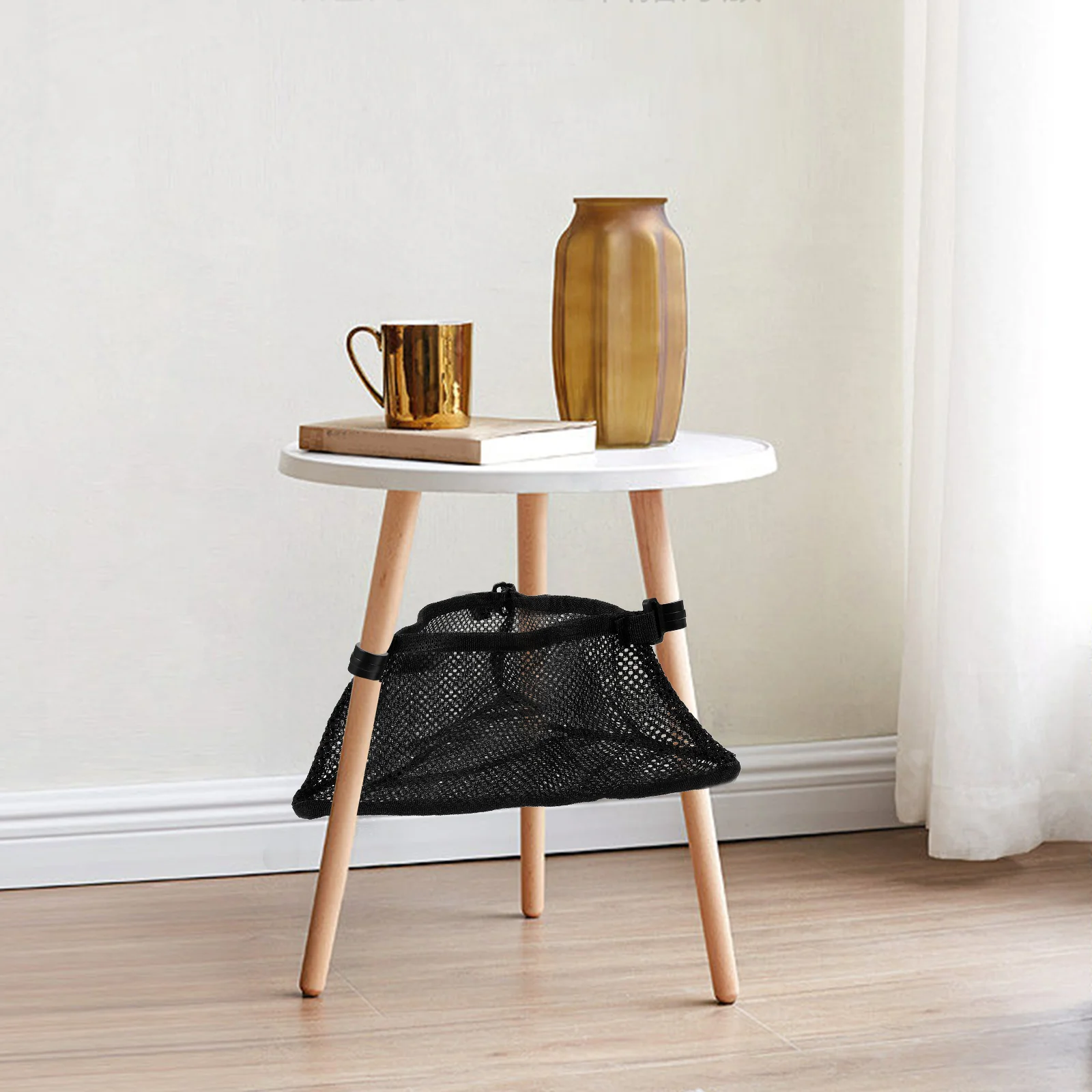 

Small Round Table Net Bag Folding Desk Storage Outdoor Foldable Camping Accessories Case Portable