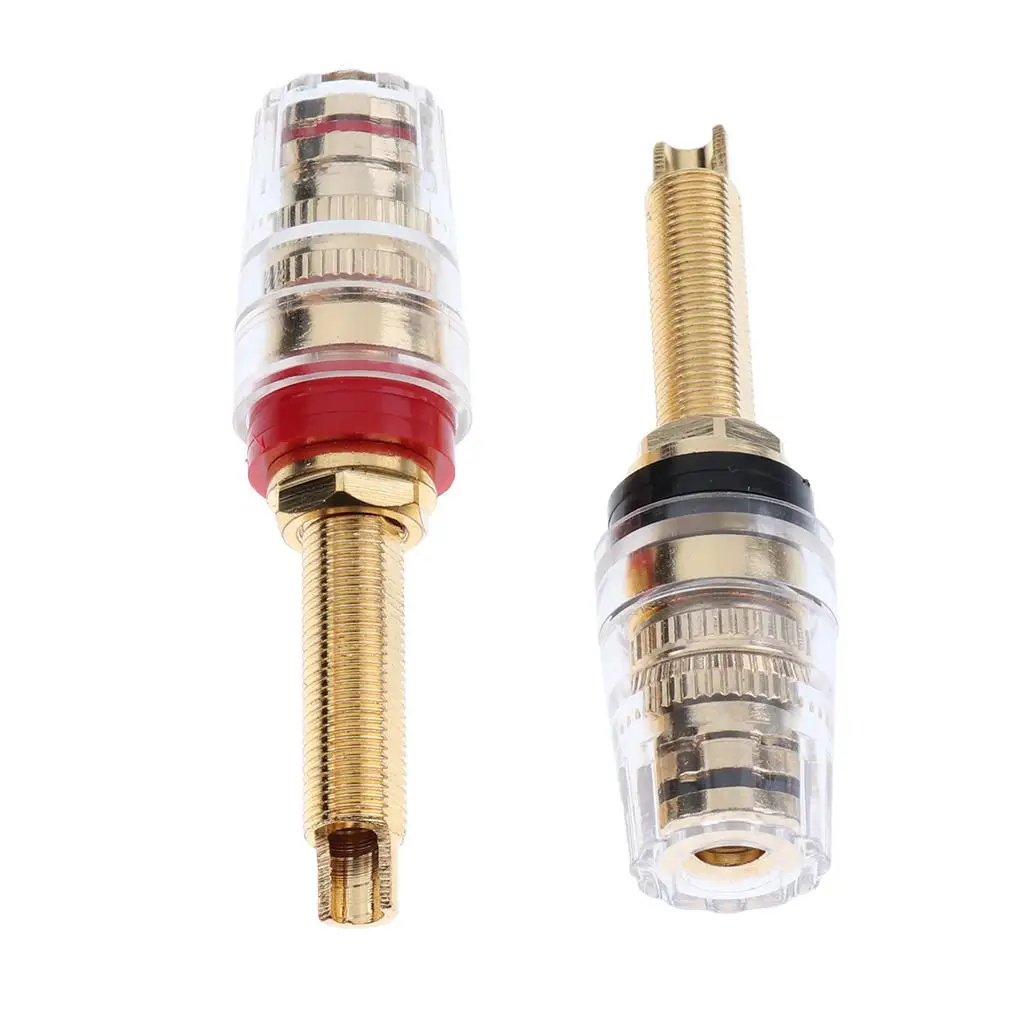 2Pack 4mm Banana Connector Binding Post Plug for Speakers Terminal