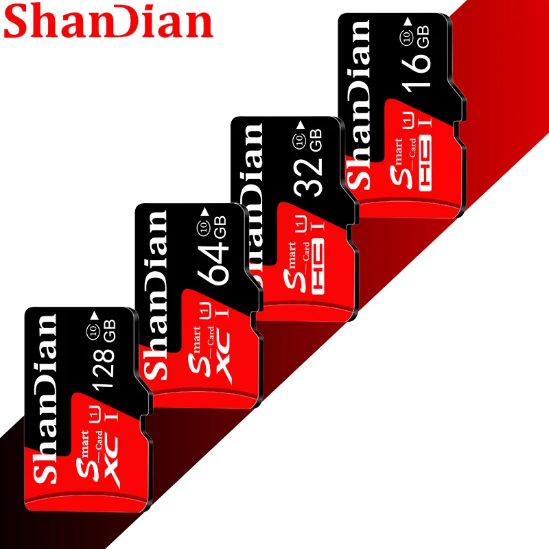 SHANDIAN High Speed Mini TF 32GB Free gift card reader 64GBSD/TF Flash Card Memory Card 128GB 16GB 8GB for Phone Camera Computer