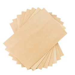 5pcs Unfinished Blank Wood Sheet DIY Craft Natural Rectangle Solid Wood Piece Art 2mm Thick Handmade Material Home Decor