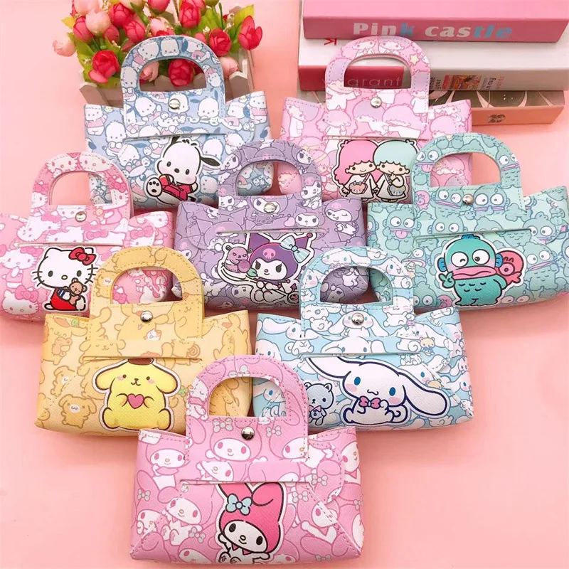 Sanrio Hello Kitty กระเป๋าถือน่ารักการ์ตูนอะนิเมะ Kuromi เหรียญกระเป๋าเครื่องสําอางกระเป๋าหูฟังกระเป๋าประณีตวันหยุดของขวัญ