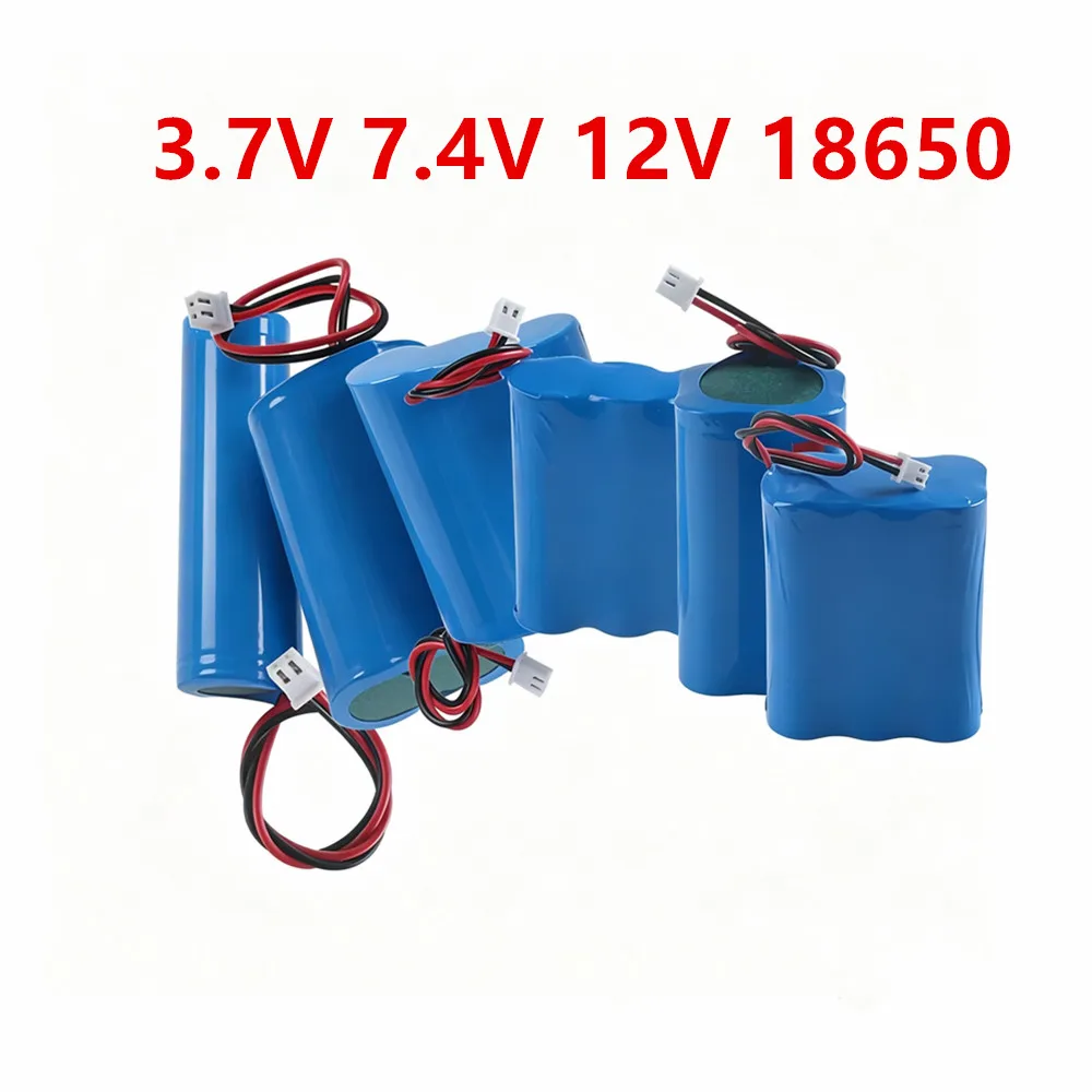3.7V 7.4V 12V 18650 Lithium Battery Pack 5000mAh 15000/20000mAh for Fishing LED Light Bluetooth Speaker Emergency DIY batteries