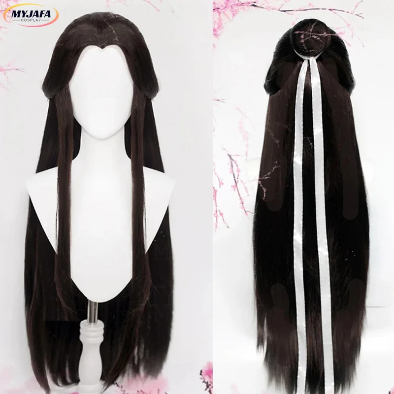 Anime Heaven Official's Blessing Cosplay Xie Lian Wig Black Hair Tian Guan Ci Fu Hanfu Wigs Men Halloween Props + Wig Cap