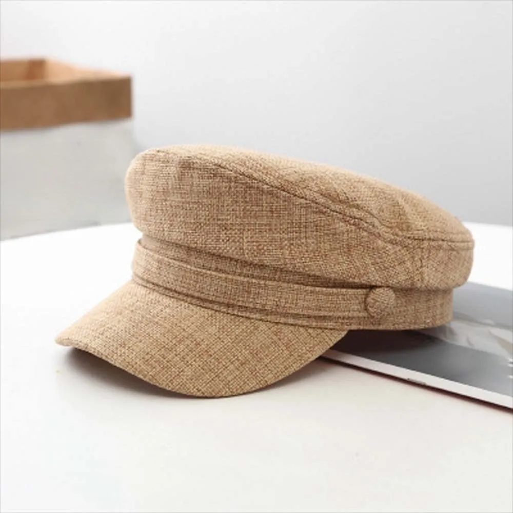

Breathable Cotton Linen Fashion Octagonal Cap Retro Korean Style Women Berets Visor Hats Artist Hat Ladies Flat Cap Outdoor