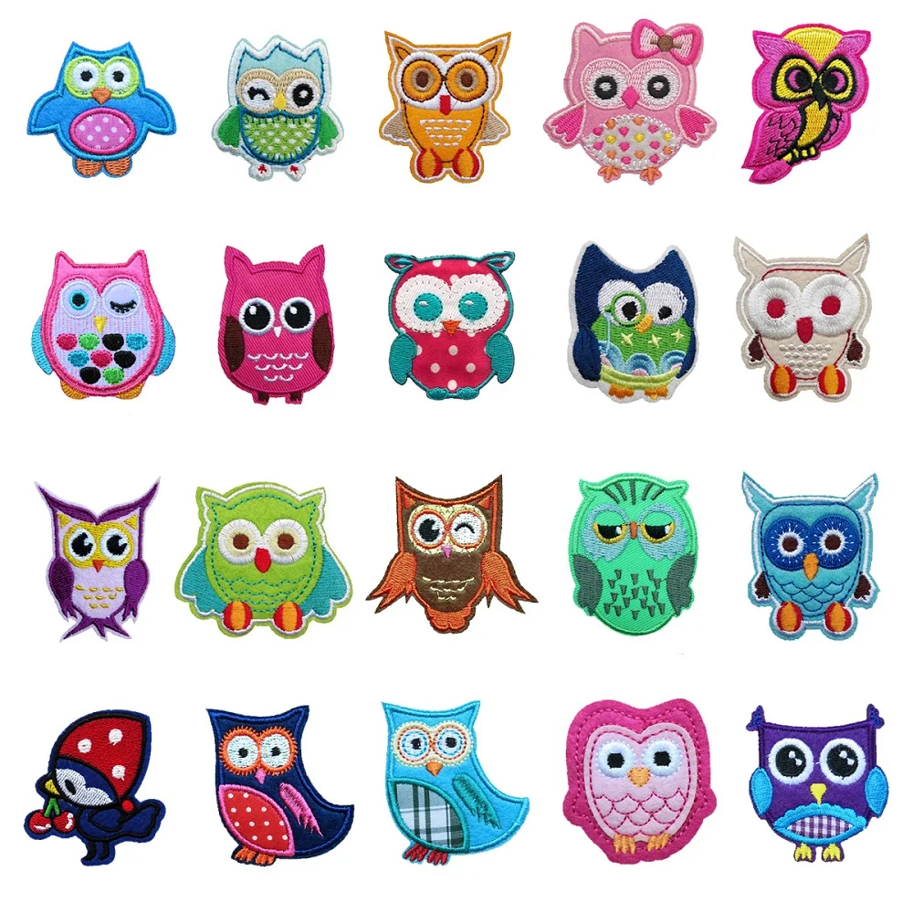 Giggle and Hoot Owl Embroidery Iron On /Sew On Patches Birdie Badge Clothing Accessories Gift for Boy Girl Kid Child