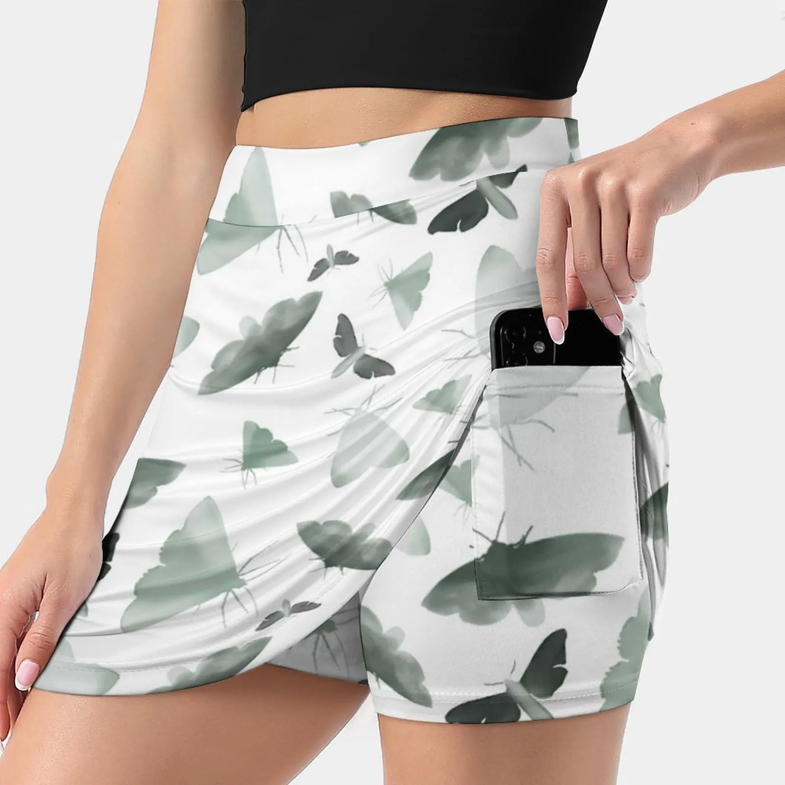 

Watercolor Moths Women's skirt Aesthetic skirts New Fashion Short Skirts Moth Insect Flyer Flier Pattern Faded Obscure