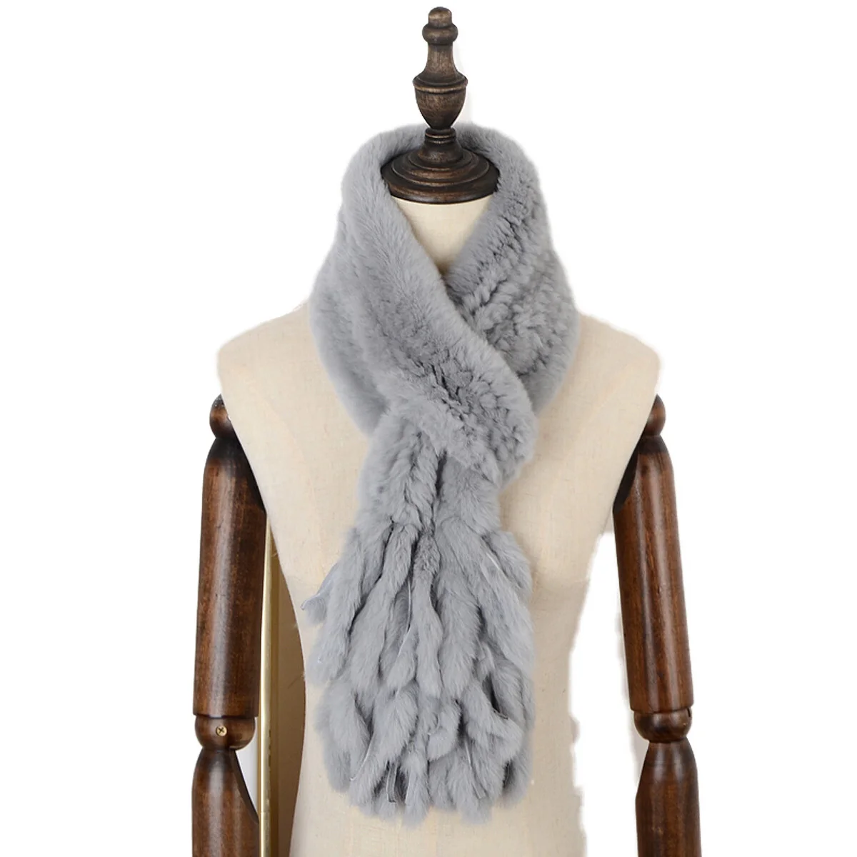 

New Real Rabbit Fur Scarf Hot Sale Thickened Soft Furry Neck Warmer Winter Accessories Real Rabbit Fur Scarf For Women