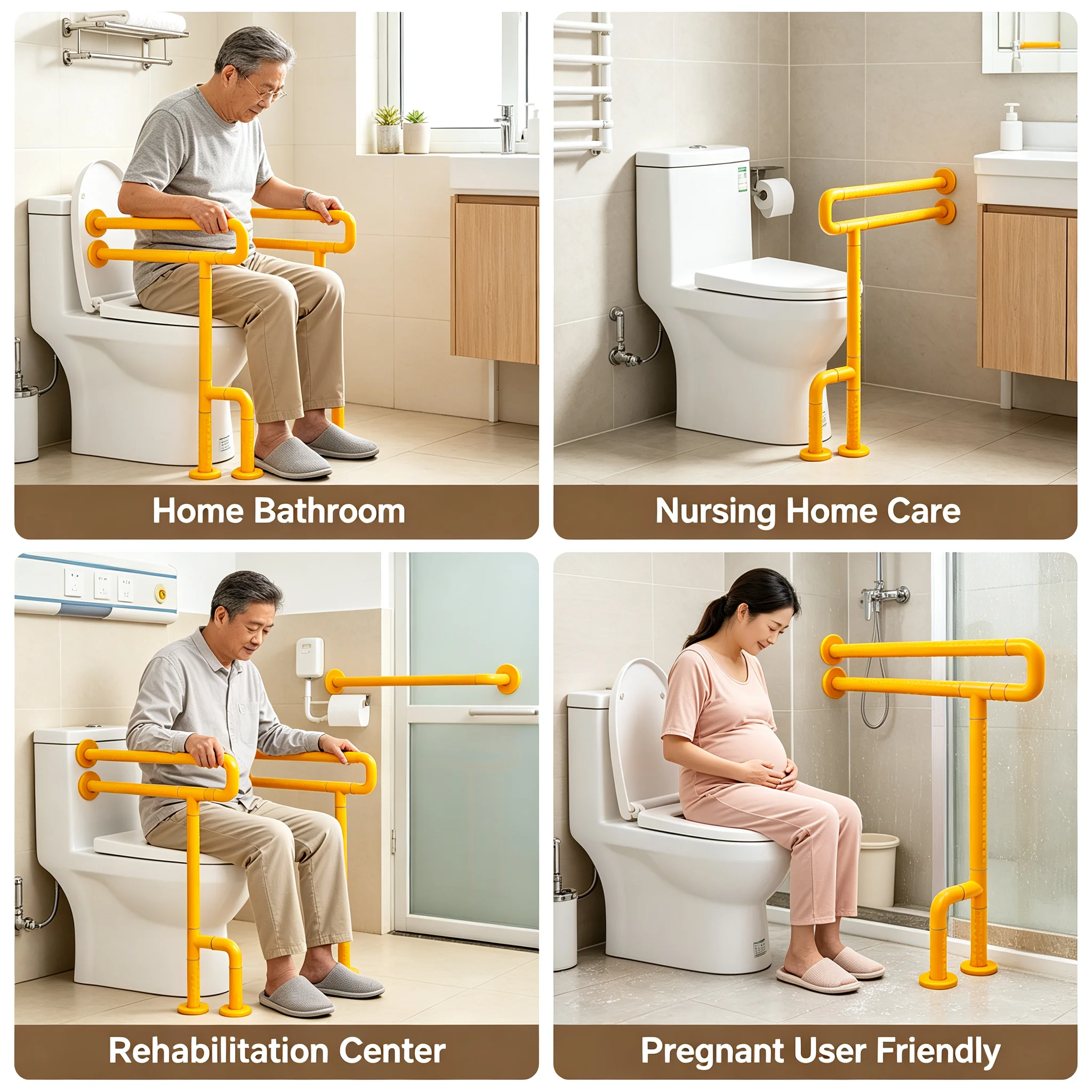 Bathroom Grab Bar Rail with Anti-Slip Grip