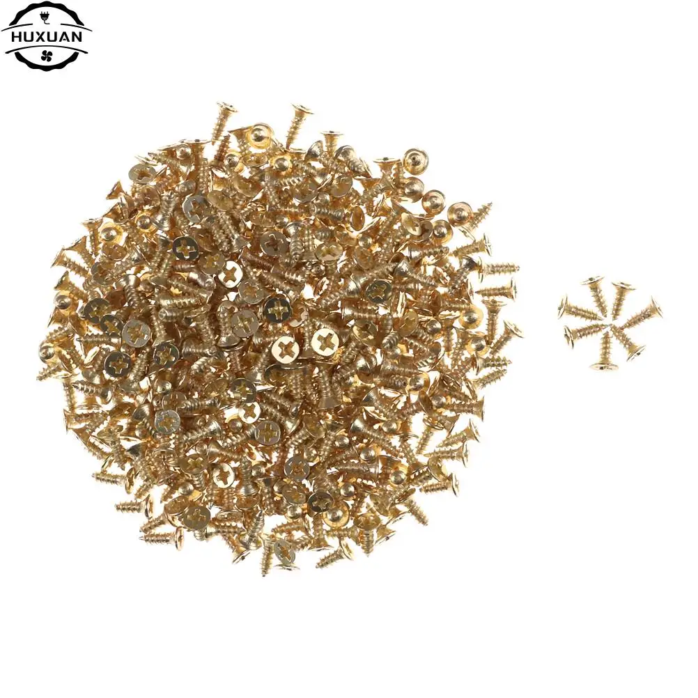 1 Pack Flat Self-tapping Screws Brass Material Golden Screws DIY Model Making Tools 2*6mm