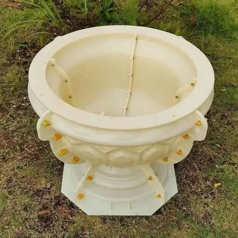 الحديثة الاسمنت اناء للزهور قوالب الأوروبي قالب دائري ضوء فاخر حديقة المنزل ديكور اناء للزهور سميكة قالب خرسانة كبير #2