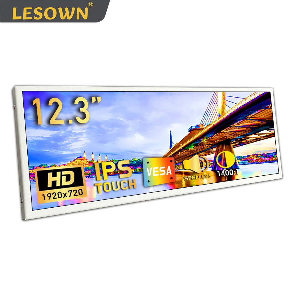 

LESOWN 12,3-дюймовый портативный сенсорный монитор 1920x720 IPS-дисплей с HDMI/USB-C игровой дополнительный экран для путешествий для ТВ-ноутбука