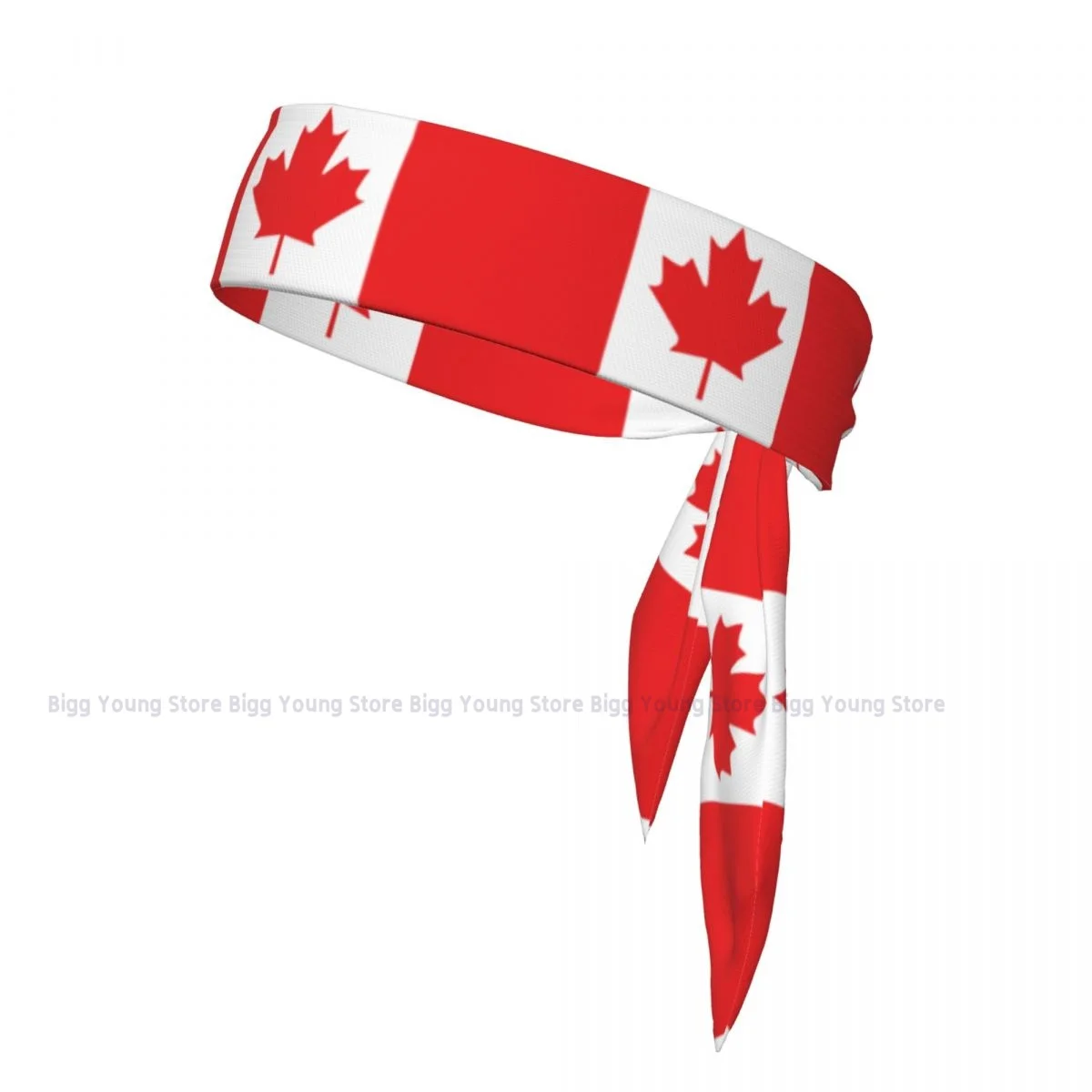 Canada Flag Head Tie Sports Headband Athlete Sweatbands Head Wrap For Working Out Running Yoga