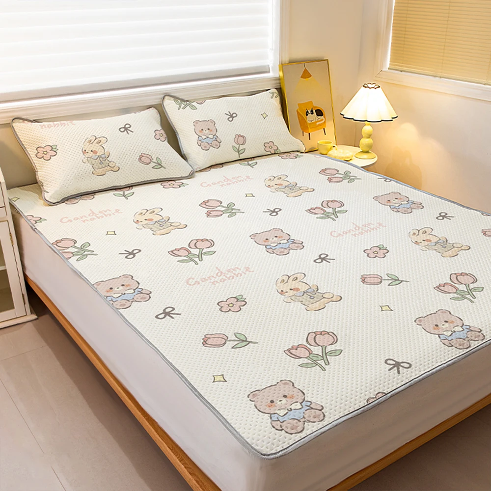 YanYangTian Summer Cartoon Pattern Bed cover Thin Mattress Bedding Cover Pet Mat Ground Mat Dust mat