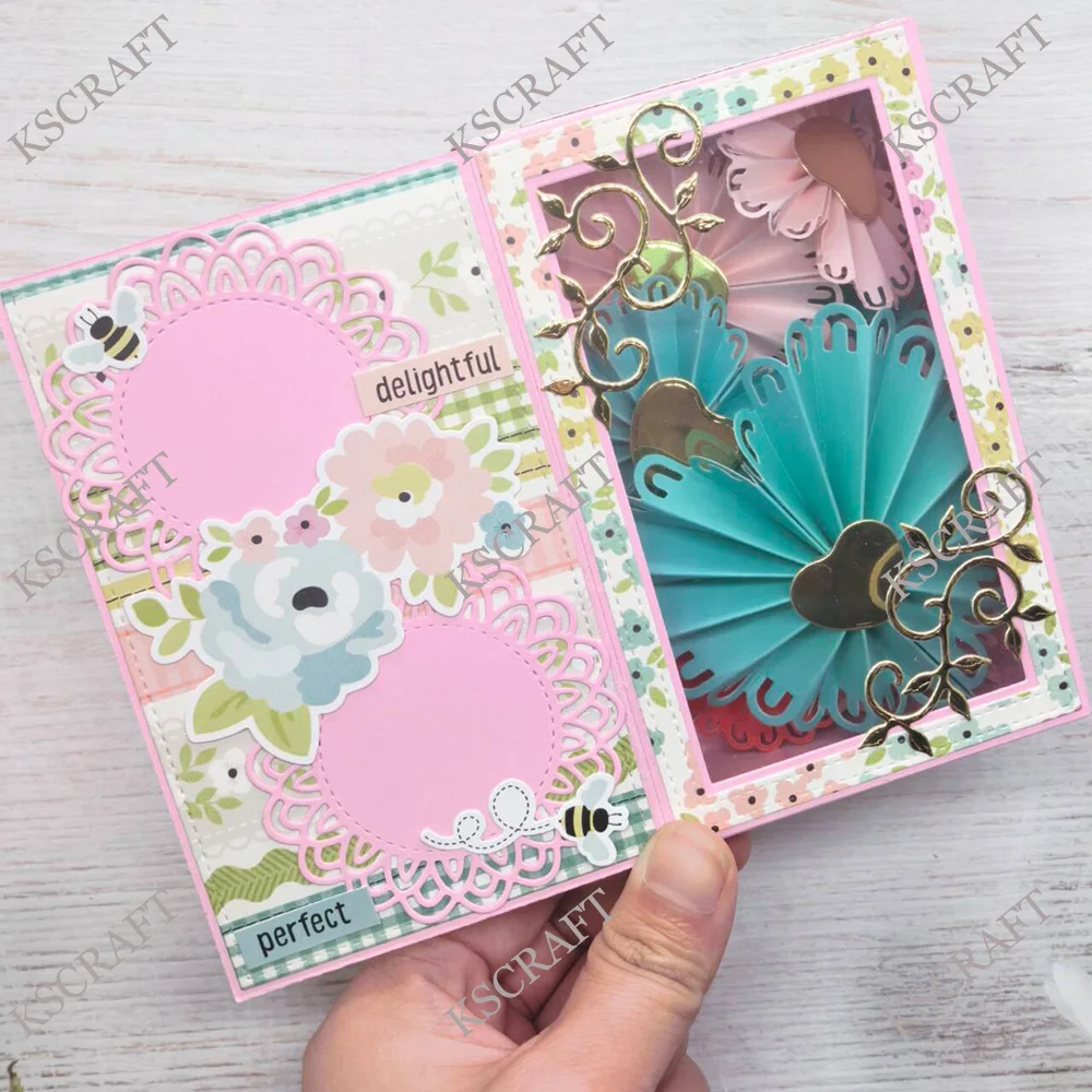KSCRAFT 3D Card with Box Cutting Dies Stencils for DIY Scrapbooking Decorative Embossing DIY Paper Cards