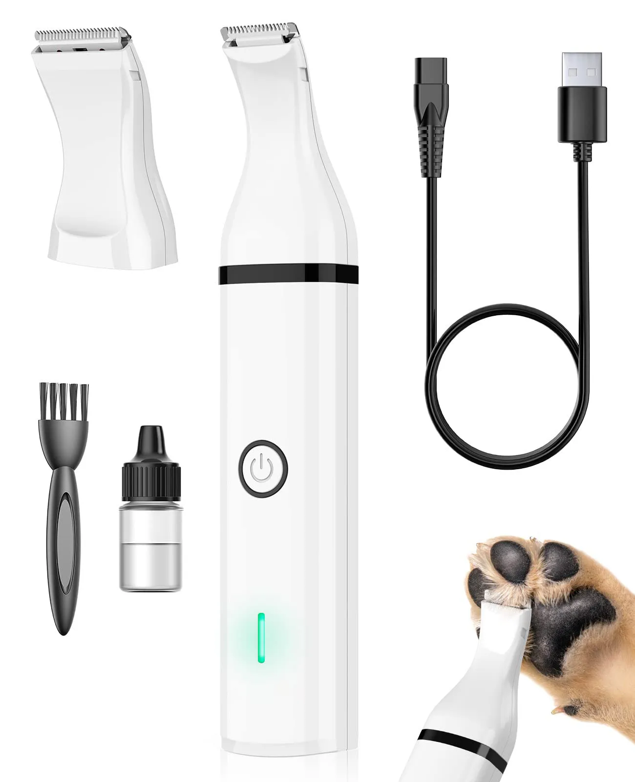 

Cordless Dog Clippers with Triple Blades – Low Noise Pet Hair Trimmer for Paws, Eyes, Ears & Face, Small Animal Grooming Shaver
