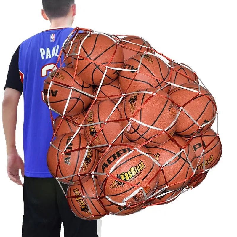 

x1 Handheld Large Capacity Basketball Storage Mesh Bag Golf Volleyball Strong Weight Capacity Bold Football Net Bag Sports Goods