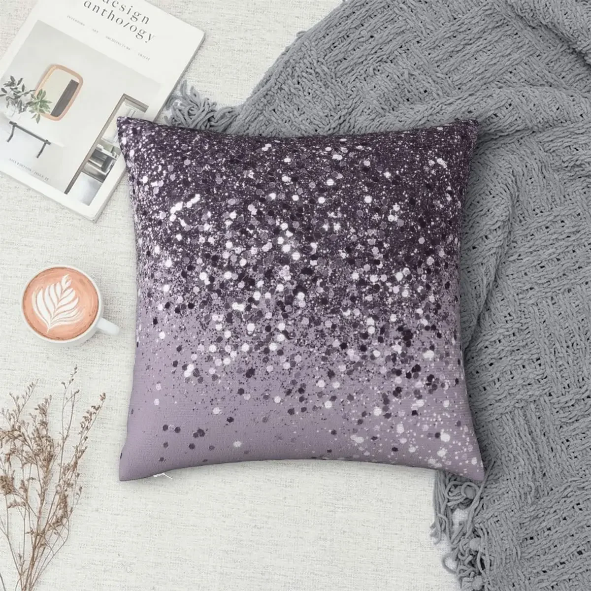 

Sparkling Lavender Lady Glitter Pillowcase Polyester Pillows Cover Cushion Comfort Throw Pillow Sofa Decorative Cushions Used