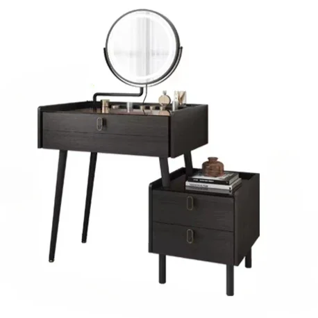 N19 N Italian Minimalist Bedside Table Dressing Table Integrated Small Bedroom Simple Makeup Table Storage Dresser