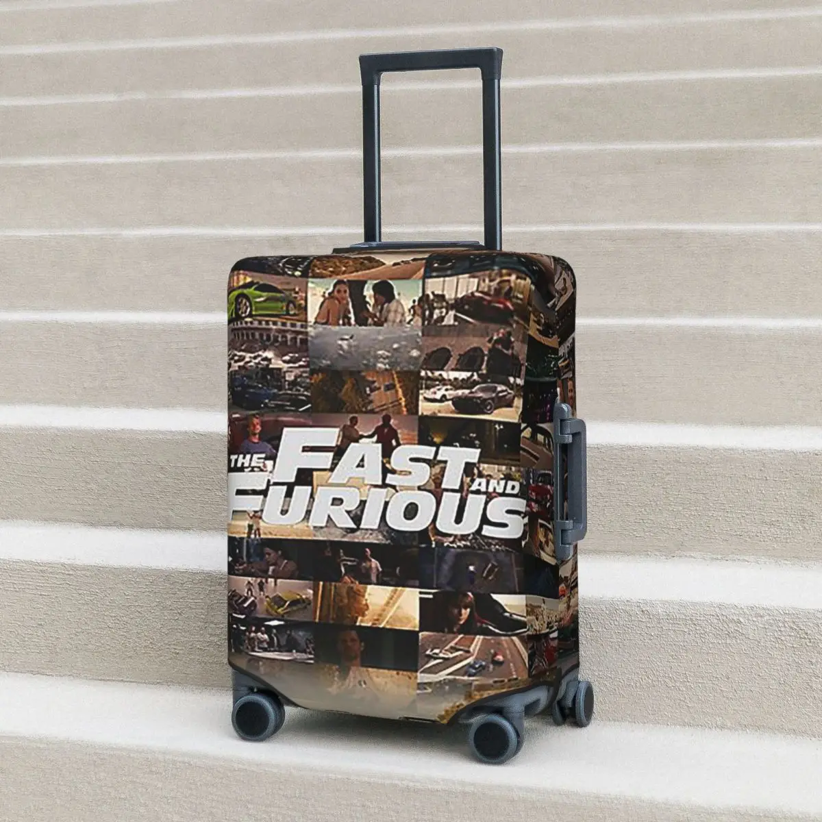 

Fast And Furious Legends Tribute Suitcase Cover Protection Elastic Travel Luggage Protector Covers for 18-32 Inch