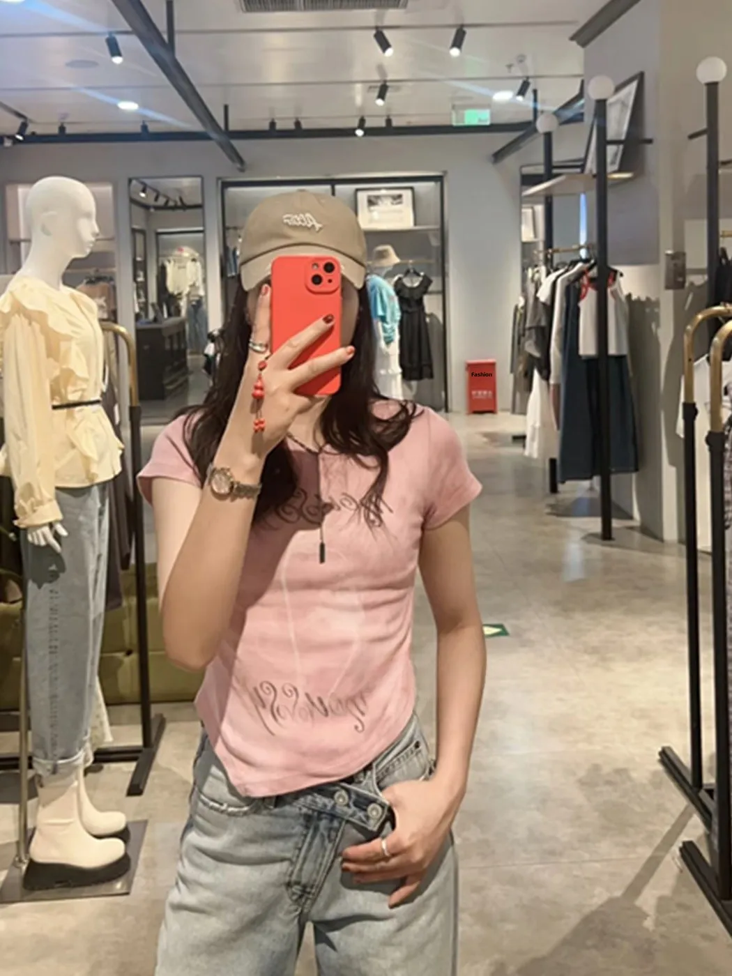 

round Neck Short Sleeve T-Shirt Irregular Hem Slim Fit Versatile Style Summer 2026 Pure Original Small Jasmine Home Fashion