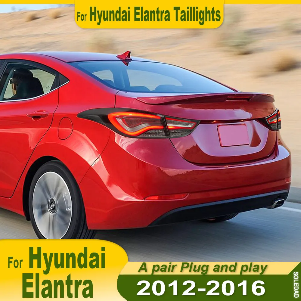 Car Style headlights For Hyundai Elantra 2012-2017 Dynamic Taillight Assembly Refit Korean Version LED Upgrade Rear Lamp Auto